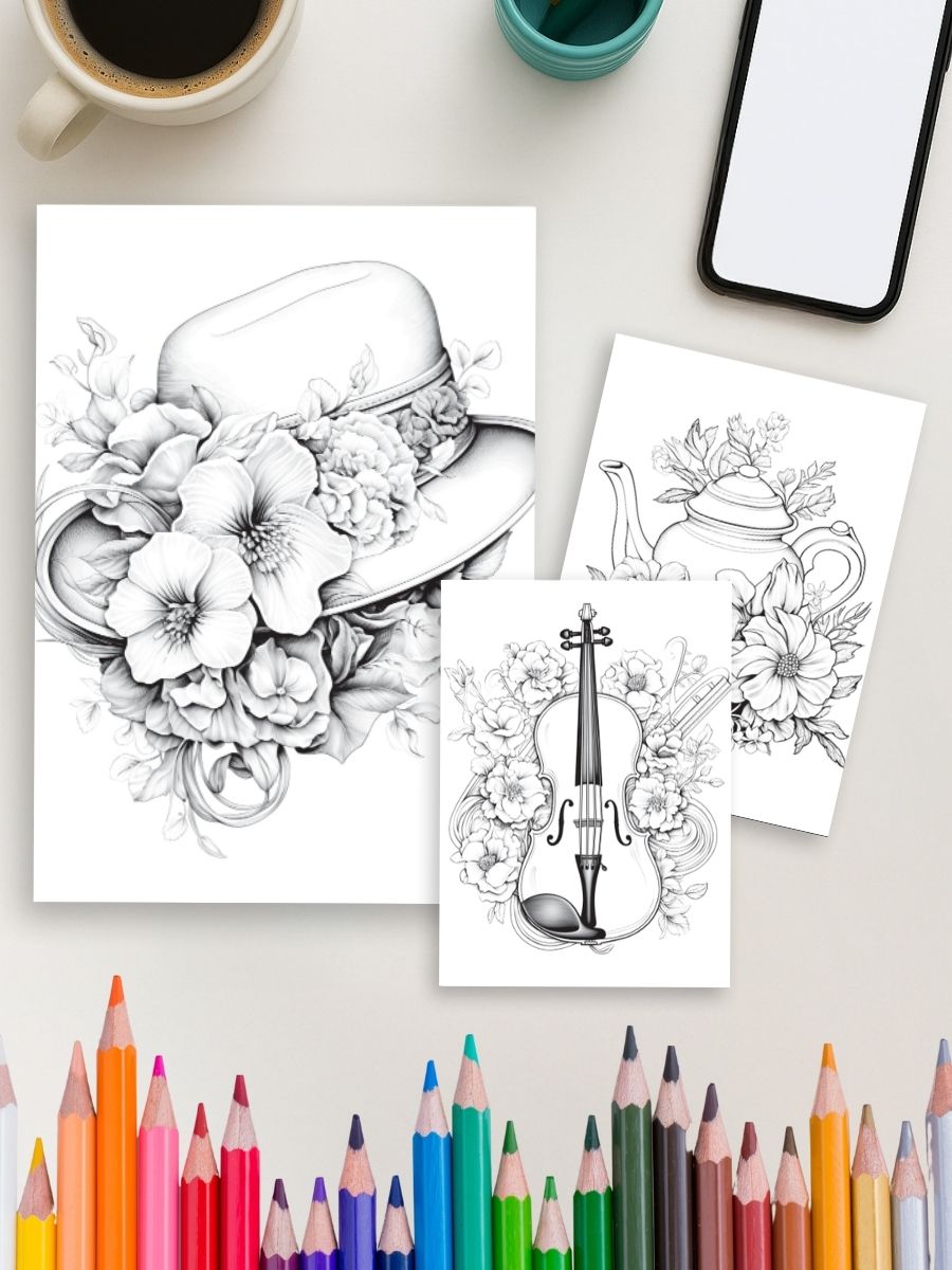 Vintage Bloom Treasures – 175 Flower-Adorned Objects - Image 4